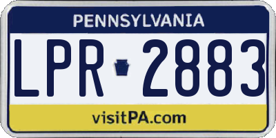 PA license plate LPR2883