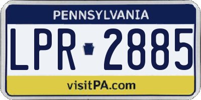 PA license plate LPR2885