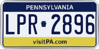 PA license plate LPR2896