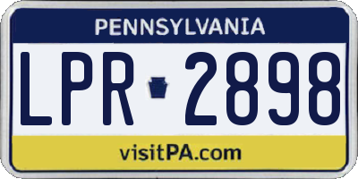 PA license plate LPR2898