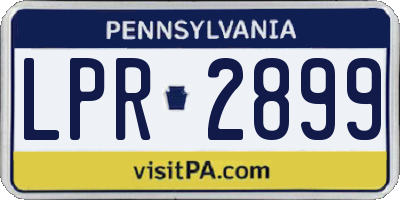 PA license plate LPR2899