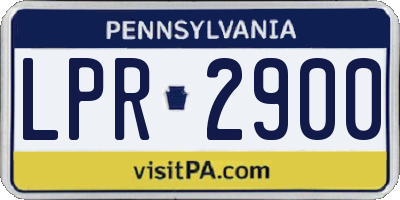 PA license plate LPR2900