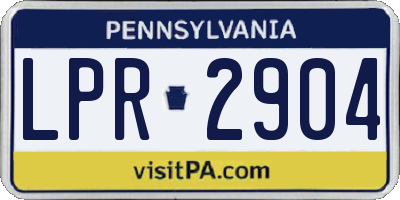 PA license plate LPR2904