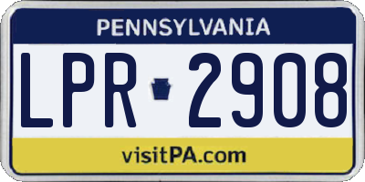 PA license plate LPR2908