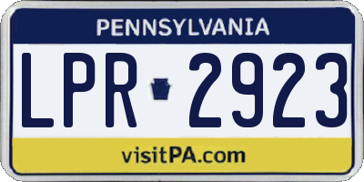 PA license plate LPR2923