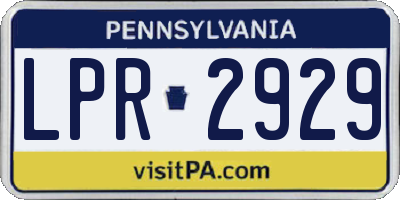 PA license plate LPR2929