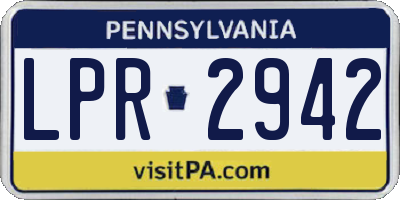 PA license plate LPR2942