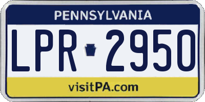 PA license plate LPR2950