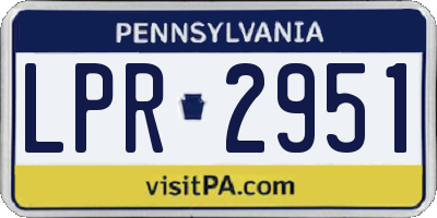 PA license plate LPR2951