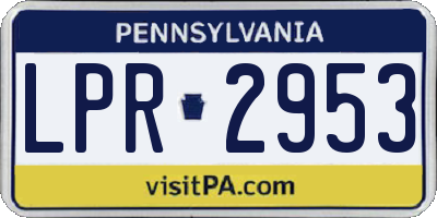 PA license plate LPR2953