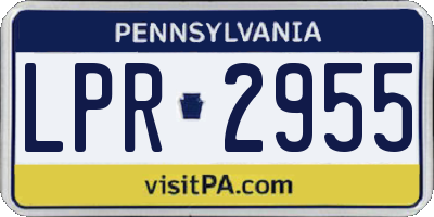 PA license plate LPR2955