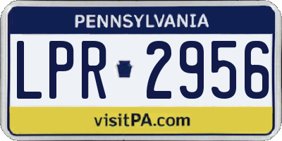 PA license plate LPR2956