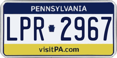 PA license plate LPR2967