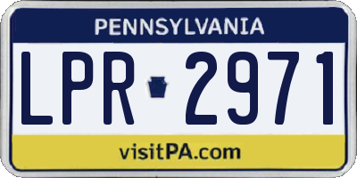 PA license plate LPR2971