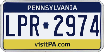 PA license plate LPR2974