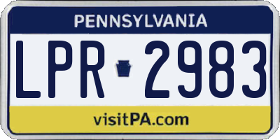 PA license plate LPR2983