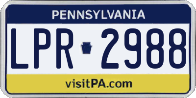 PA license plate LPR2988