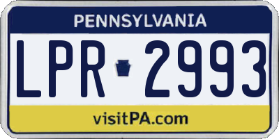 PA license plate LPR2993