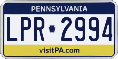 PA license plate LPR2994