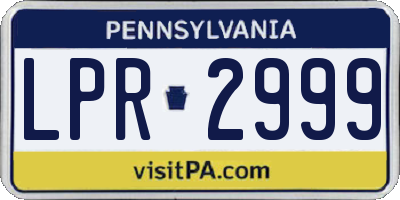 PA license plate LPR2999