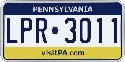 PA license plate LPR3011