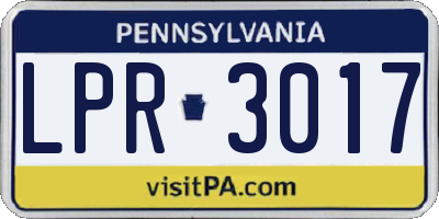 PA license plate LPR3017
