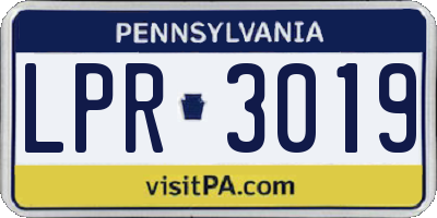 PA license plate LPR3019