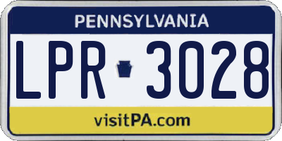 PA license plate LPR3028