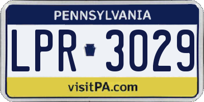 PA license plate LPR3029