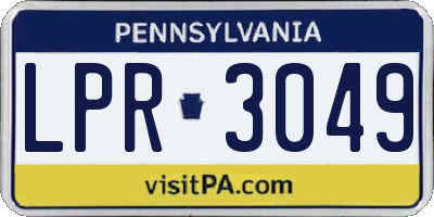 PA license plate LPR3049