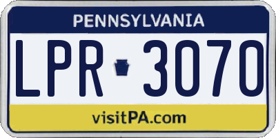 PA license plate LPR3070