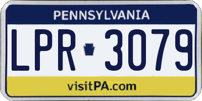 PA license plate LPR3079