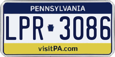 PA license plate LPR3086