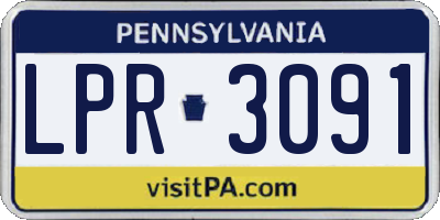 PA license plate LPR3091
