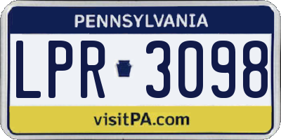 PA license plate LPR3098