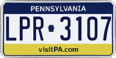 PA license plate LPR3107