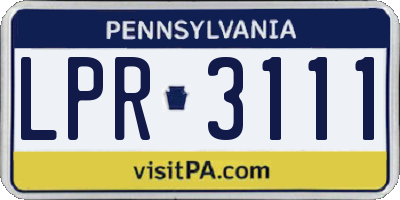 PA license plate LPR3111