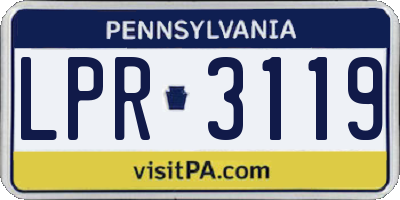 PA license plate LPR3119