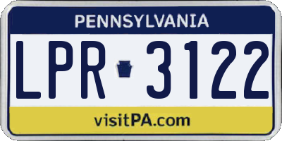PA license plate LPR3122