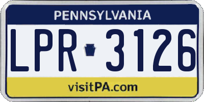 PA license plate LPR3126