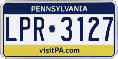 PA license plate LPR3127