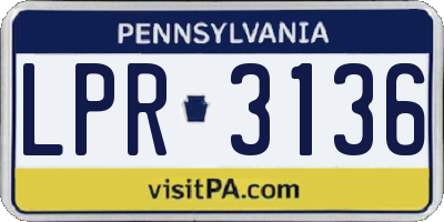 PA license plate LPR3136