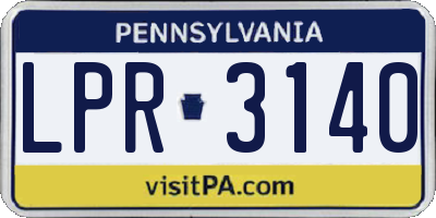 PA license plate LPR3140