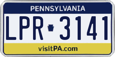 PA license plate LPR3141