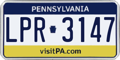 PA license plate LPR3147