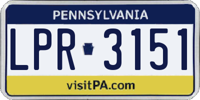 PA license plate LPR3151