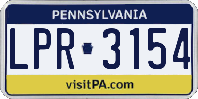 PA license plate LPR3154