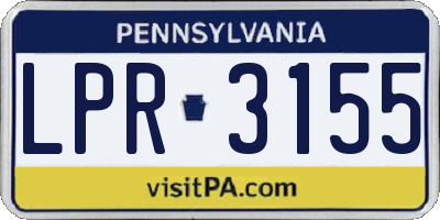 PA license plate LPR3155