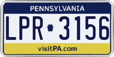 PA license plate LPR3156
