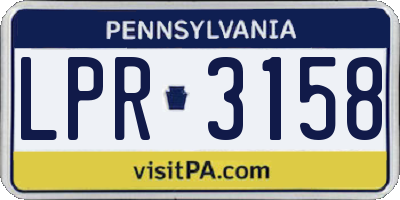 PA license plate LPR3158